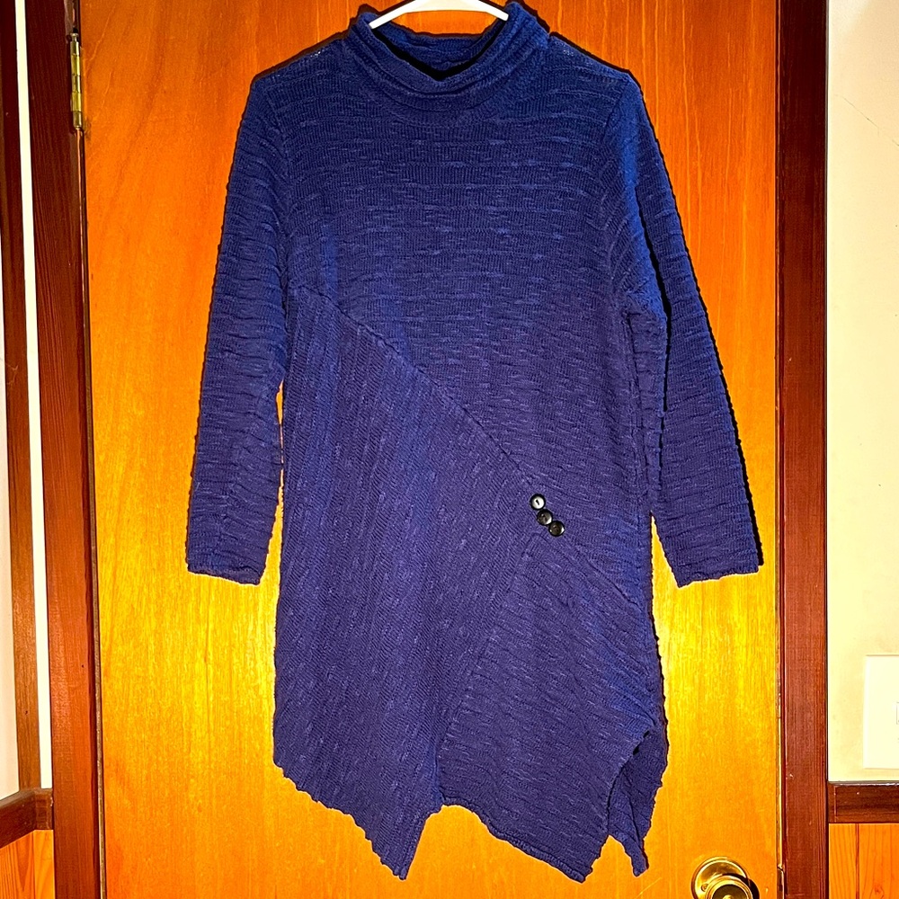 Habitat Navy Blue 100% Cotton Asymmetrical Sweater Dress/Tunic - Size M